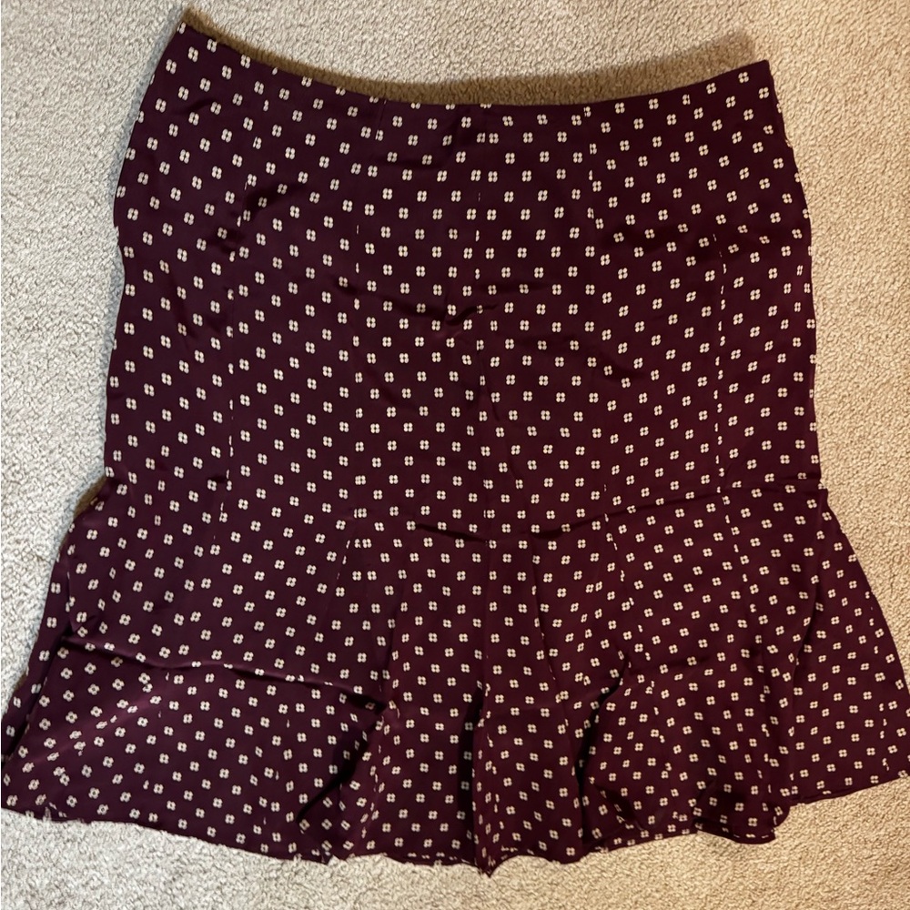 GAP Burgundy Mini Skirt with Pattern